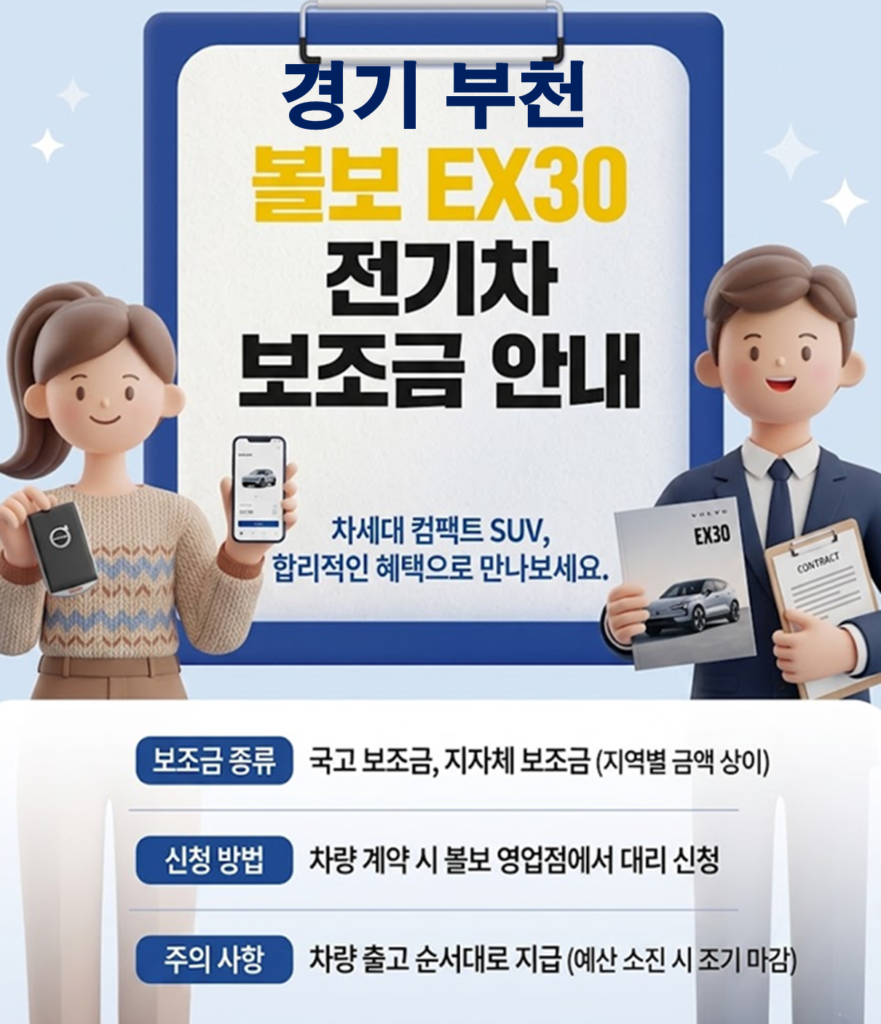 부천 볼보EX30 보조금 얼마나 지원될까?(실구매가: 3991만원)